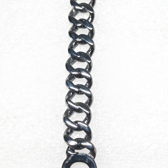 Marc by Marc Jacobs YK Goth Black Chunky Chain Bracelet 7.25" Adjustable VGUC - Picture 11 of 12